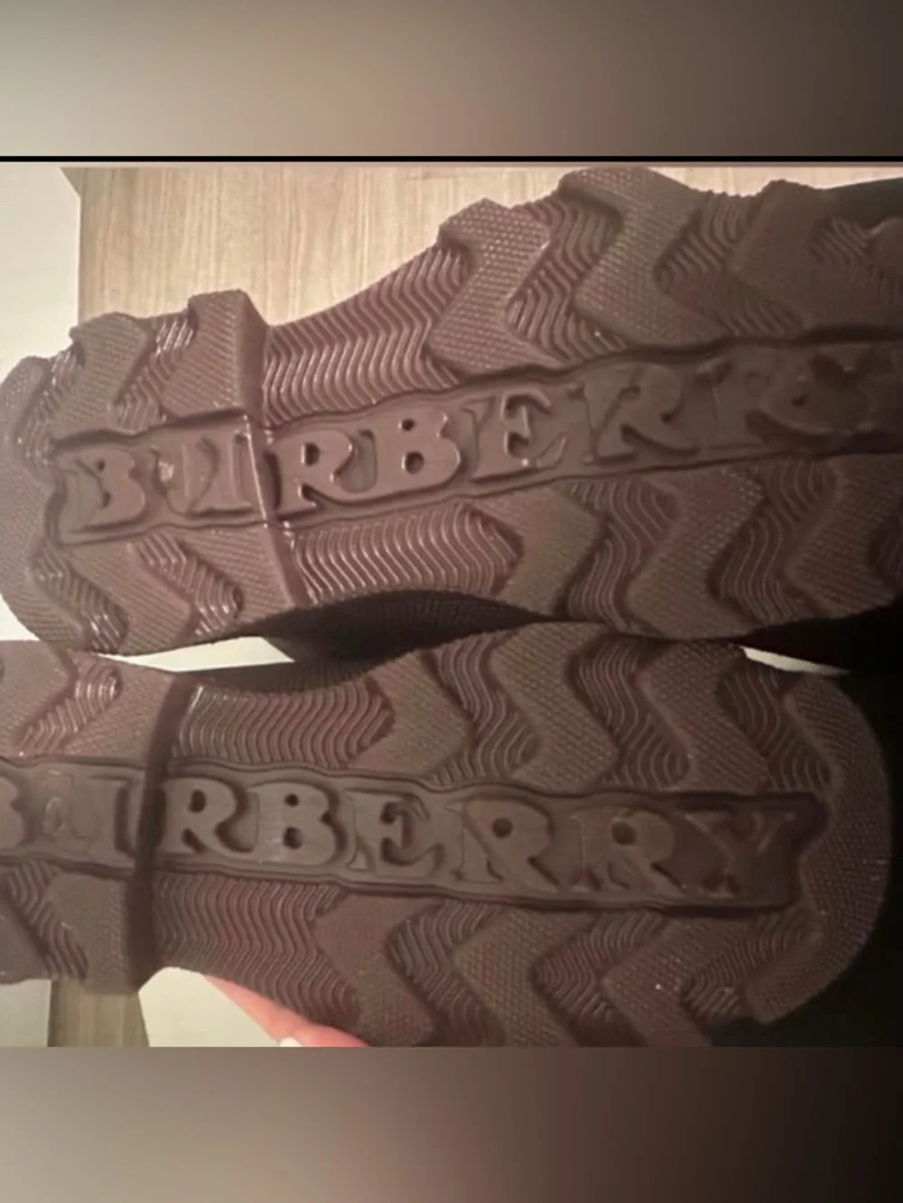 Burberry Women’s Dark Burgundy Knee-High Rain Boots - Picture 3 of 4